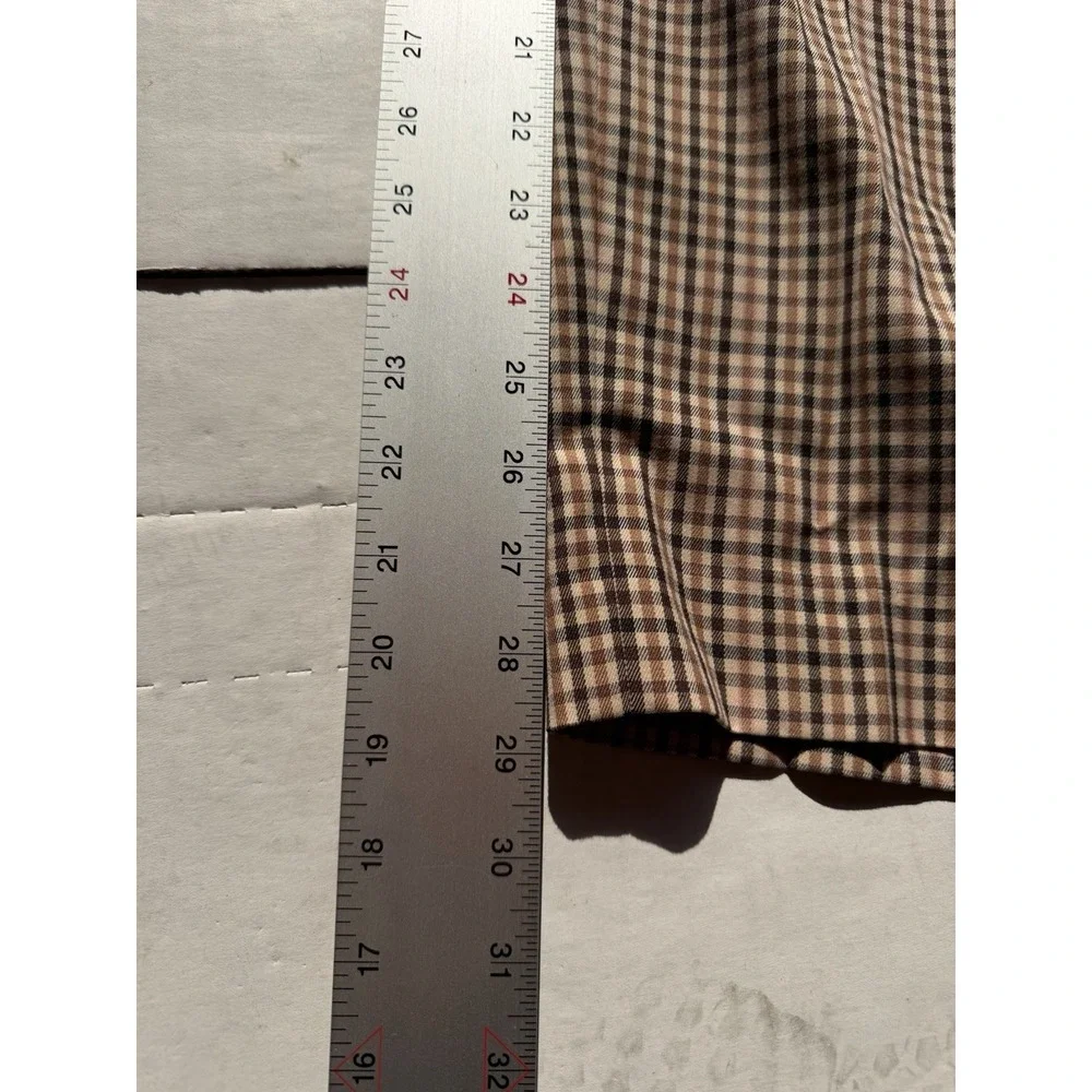 Scotch & Soda Women's Lowry Brown Plaid Straight Pants 29W29L NWT Anthropologie - Picture 9 of 9